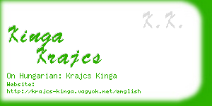 kinga krajcs business card